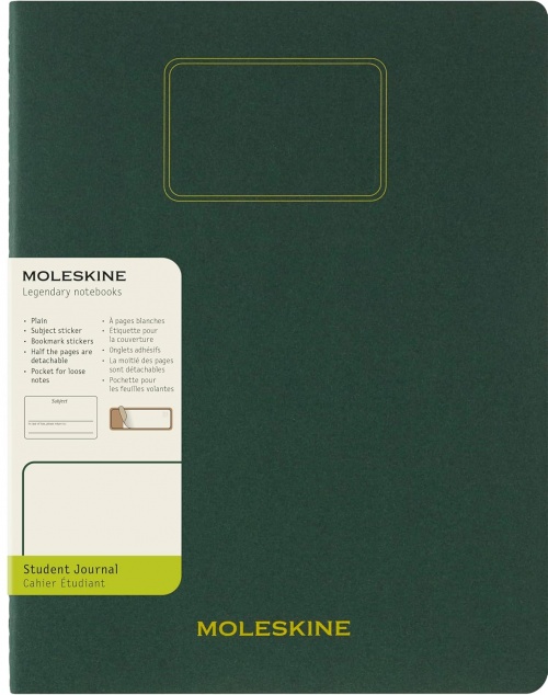 Zeszyt Moleskine Student Cahier XXL (21.6X27.9 cm) Gładki Zielony Mirt (Moleskine Student XXL Plain Myrtle Green Soft Cover) - 8056999276911